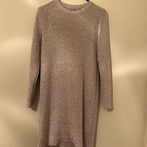 COS dusty rose sliver metallic dress